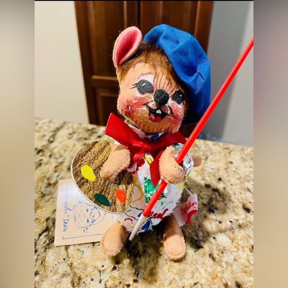 7” vintage Annalee Painter Artist Mouse,  Palette and Brush  1990 - Picture 2 of 5
